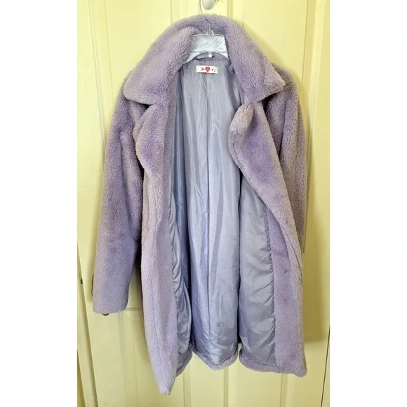 Buddy Love Purple Faux Fur Coat - Picture 4 of 5